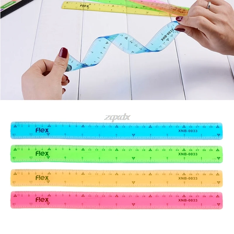 Soft Ruler multicolour student flexible ruler tape measure 15cm 20cm 30cm(6\8\12inch) Straight Office School supplies July | Канцтовары