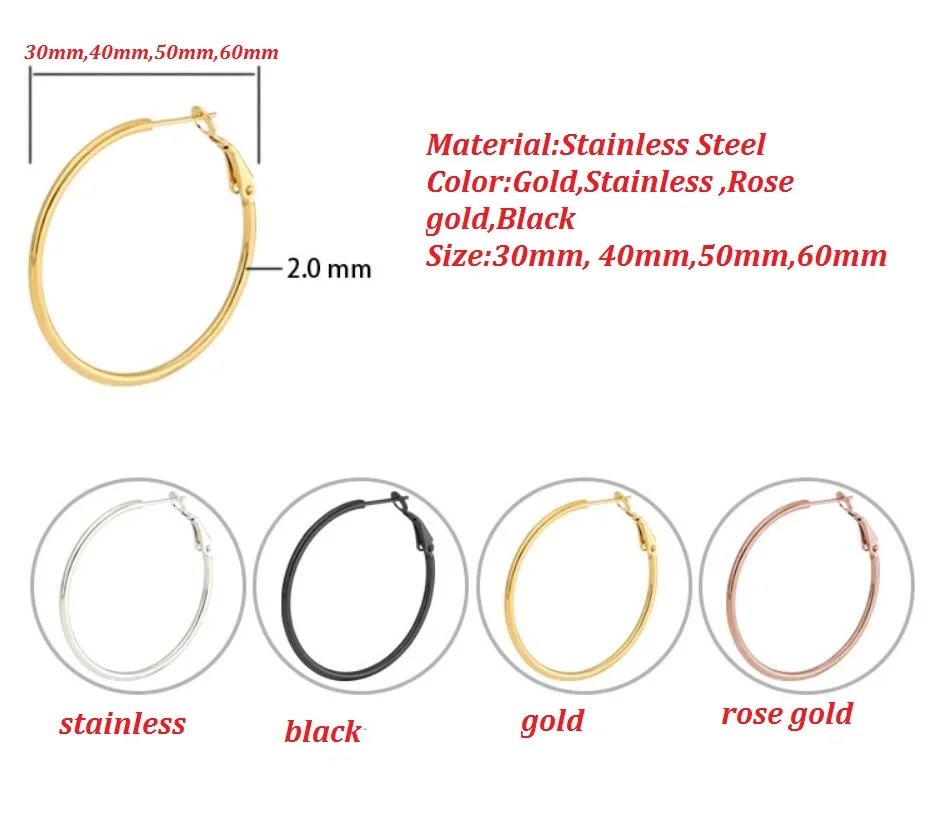 40mm hopp earrings Yiustar из нержавеющей стали простой круг серьги-кольца женские большие красочные круглые женские серьги Модные ювелирные изделия Pendientes Mujer Moda - Окраска металла: 40mm hopp earrings