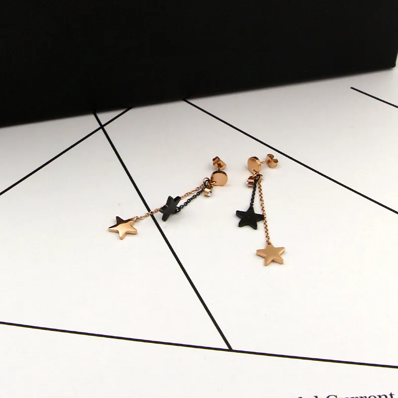 Мода 2017 г. Марка Любовь кисточкой черный двойная звезда цепи мотаться Висячие