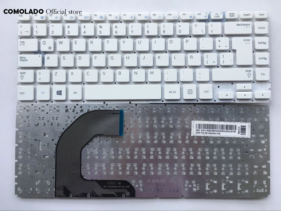 LA латинская Клавиатура для ноутбука Samsung Q470 белая без рамки клавиатура