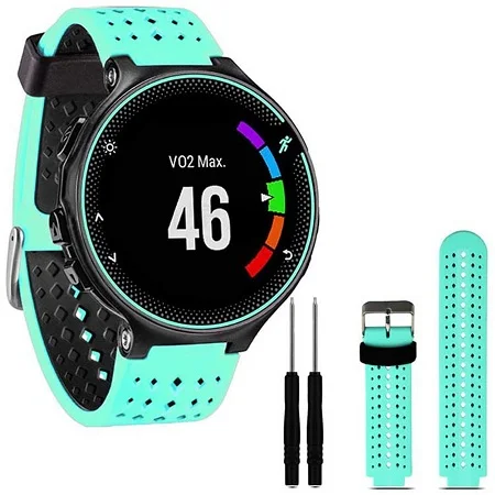 green black Мягкий силиконовый сменный ремешок для часов Garmin Forerunner 220 230 235 620 630 gps спортивные часы - Цвет: green black