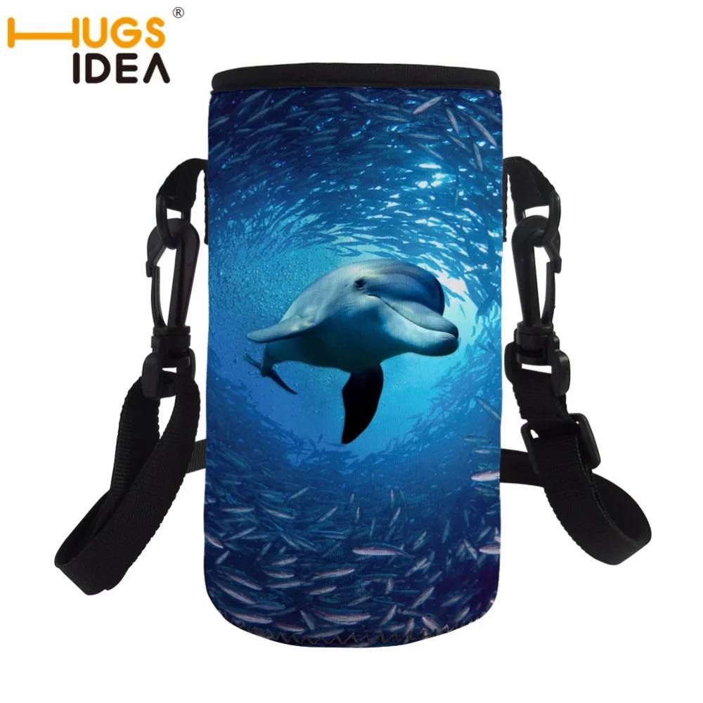 HUGSIDEA 500/550 мл Акула Дельфин Спортивная бутылка для воды крышка животное неопрен