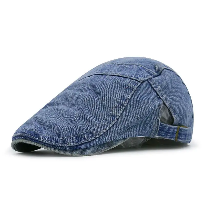 

Denim Beret Fashion Casual Men Denim Hat Outdoor Leisurely Stroll Women Berets Denim Classic Visor Unisex Thin Breathable Adjust