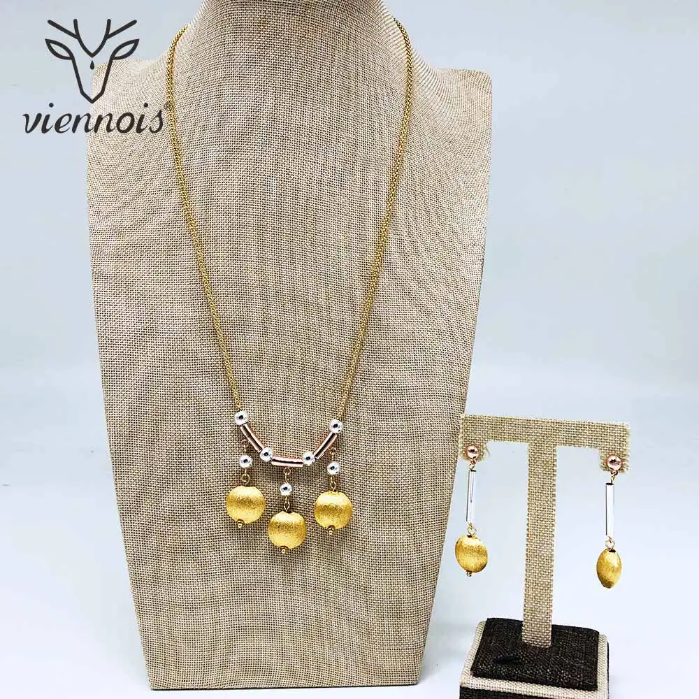 Viennois серьги-подвеска с подвеской из розового золота и золота для женщин, вечерние металлические ювелирные изделия