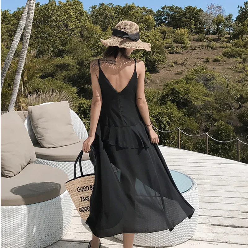 Летнее женское платье 2019 сексуальное облегающее элегантное Boho Maxi с низким