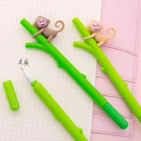 cute monkey gel pen kawaii black signature examination pen accessories office school supplies korea stationery