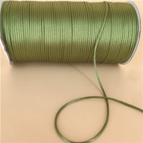 R214 Moss Green 2 мм цвета зеленый китайский узел, сатиновый шнур, плетеная веревка, ювелирное изделие, плетение из бисера, веревка, 20 метров в партии - Цвет: R214 Moss Green