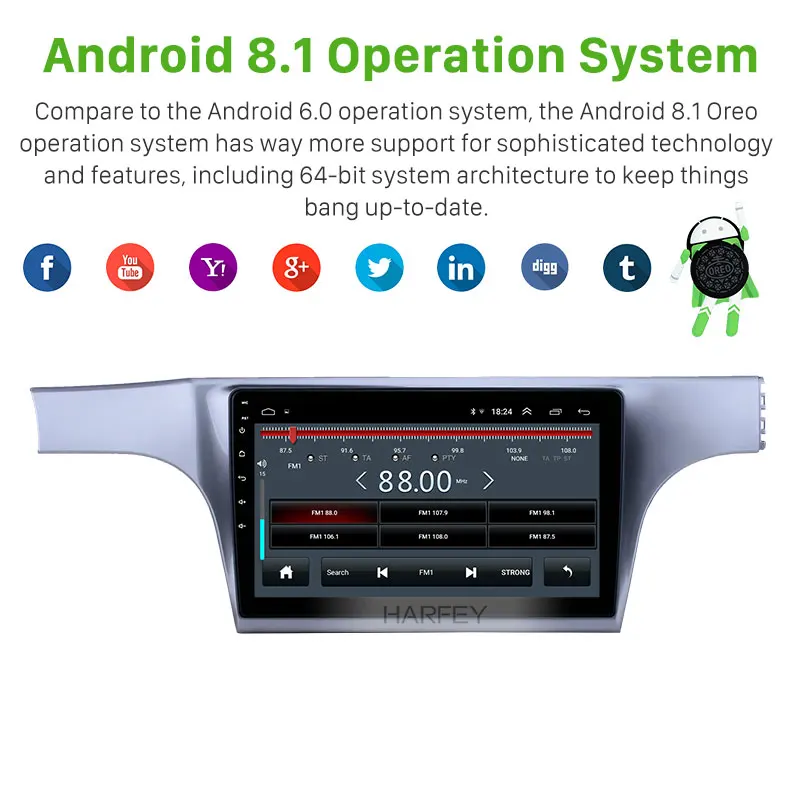 Harfey 10 1 дюймов GPS Navi 2 Din Авторадио Android 9 HD тачскрин радио для Фольксваген Lavida 2012-2015