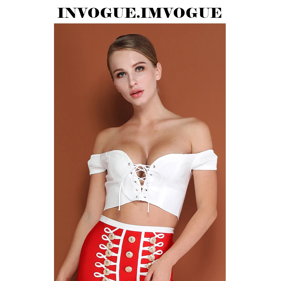INVOGURE IMVOGUE новинка 2019 сексуальный топ с открытыми плечами и v образным вырезом