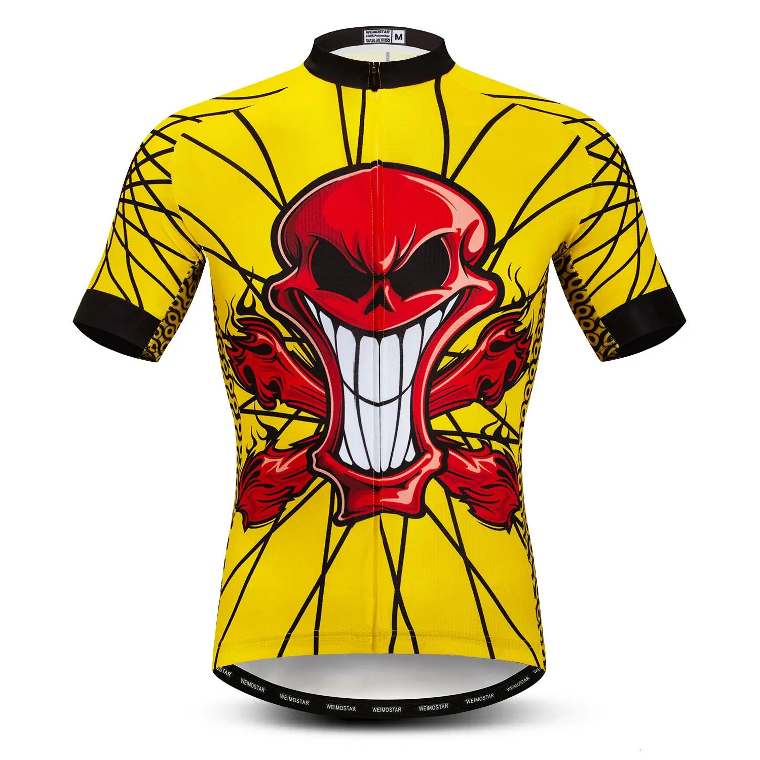 

Weimostar Summer Cycling Jersey Men Skull Bike Clothing pro Mtb Ropa ciclismo Team quick dry Yellow bicycle jersey wear