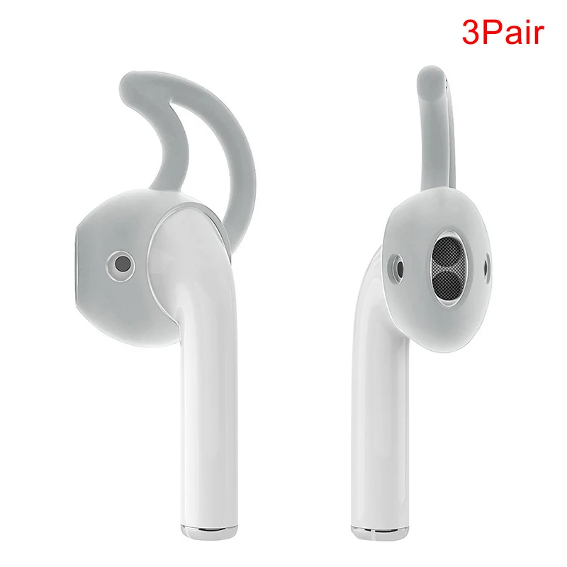 3 pair Gray Мягкие силиконовые крючки для ушей держатель для Apple AirPods спортивные аксессуары XJ66 - Цвет: 3 pair Gray
