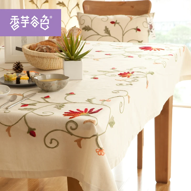 Китайский ручной работы вышитые скатерть высокое Качественный хлопок Скатерть
