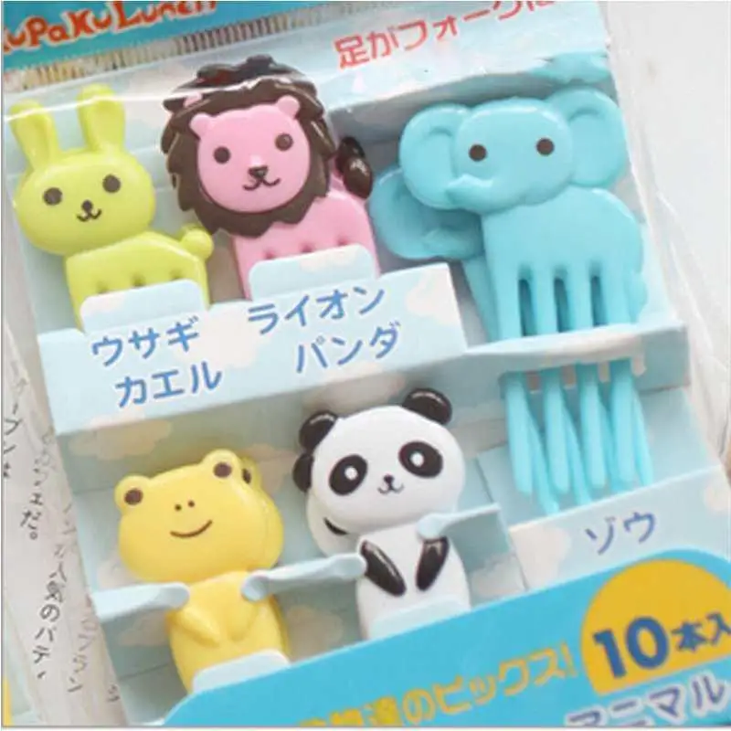 10 шт. детская мультяшная еда с животными фруктовая вилка бенто Ланч бокс Декор