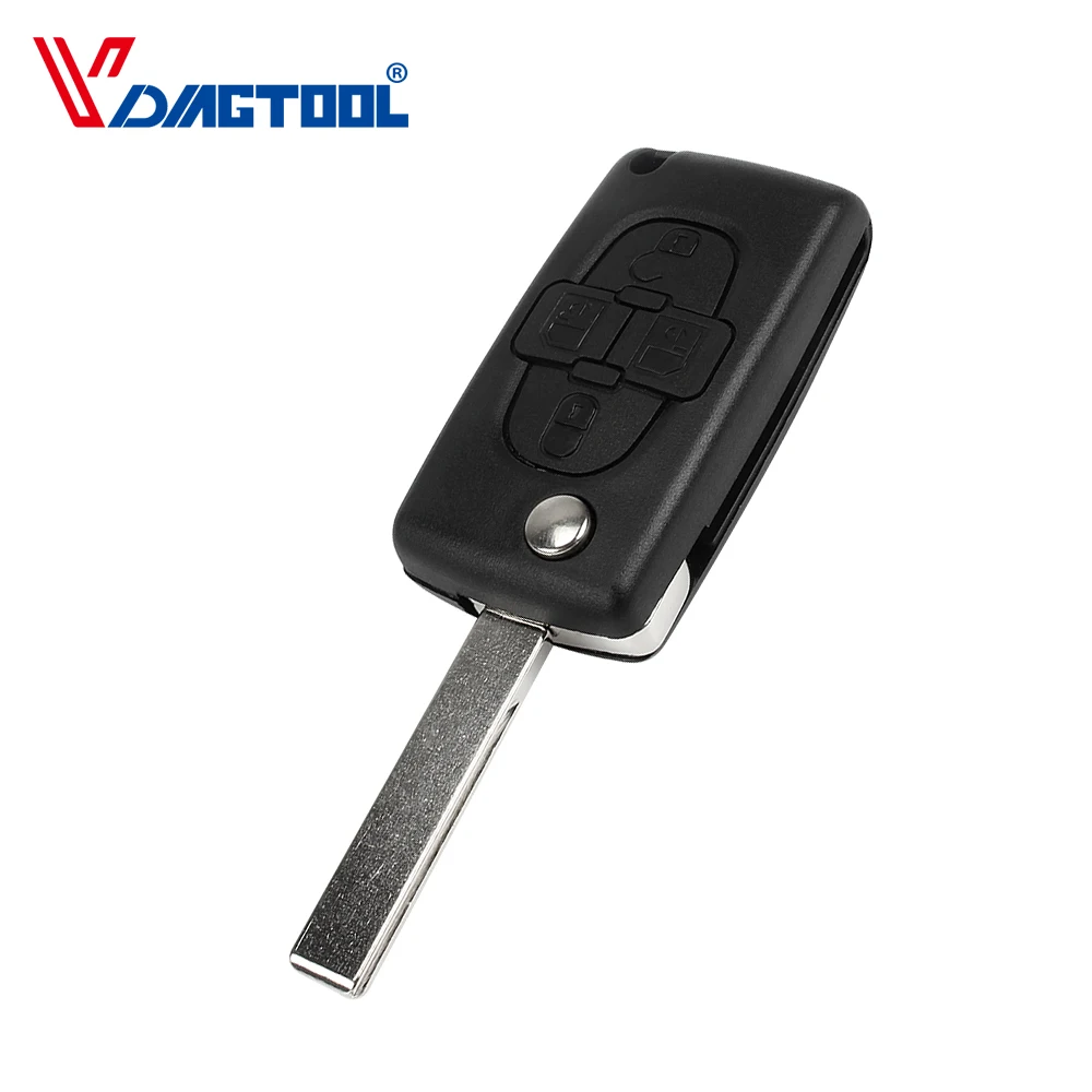 VDIAGTOOL 4 кнопки откидной Складной автомобильный Корпус ключа для Peugeot 407 чехол