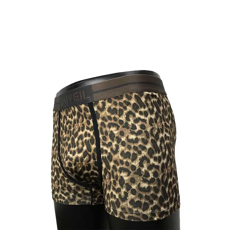 2 шт./лот мужское сексуальное нейлоновое Спортивное нижнее белье с леопардовым
