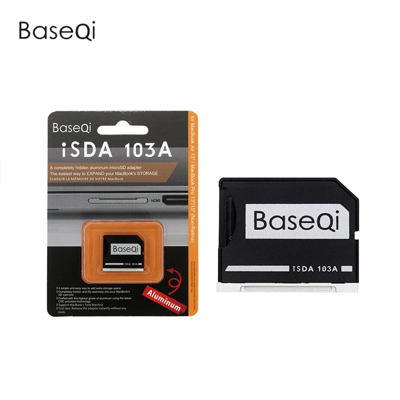 Оригинальный алюминиевый адаптер для Micro SD /TF карт BaseQi NinjaDrive Macbook Pro Retina 13/15 дюймов