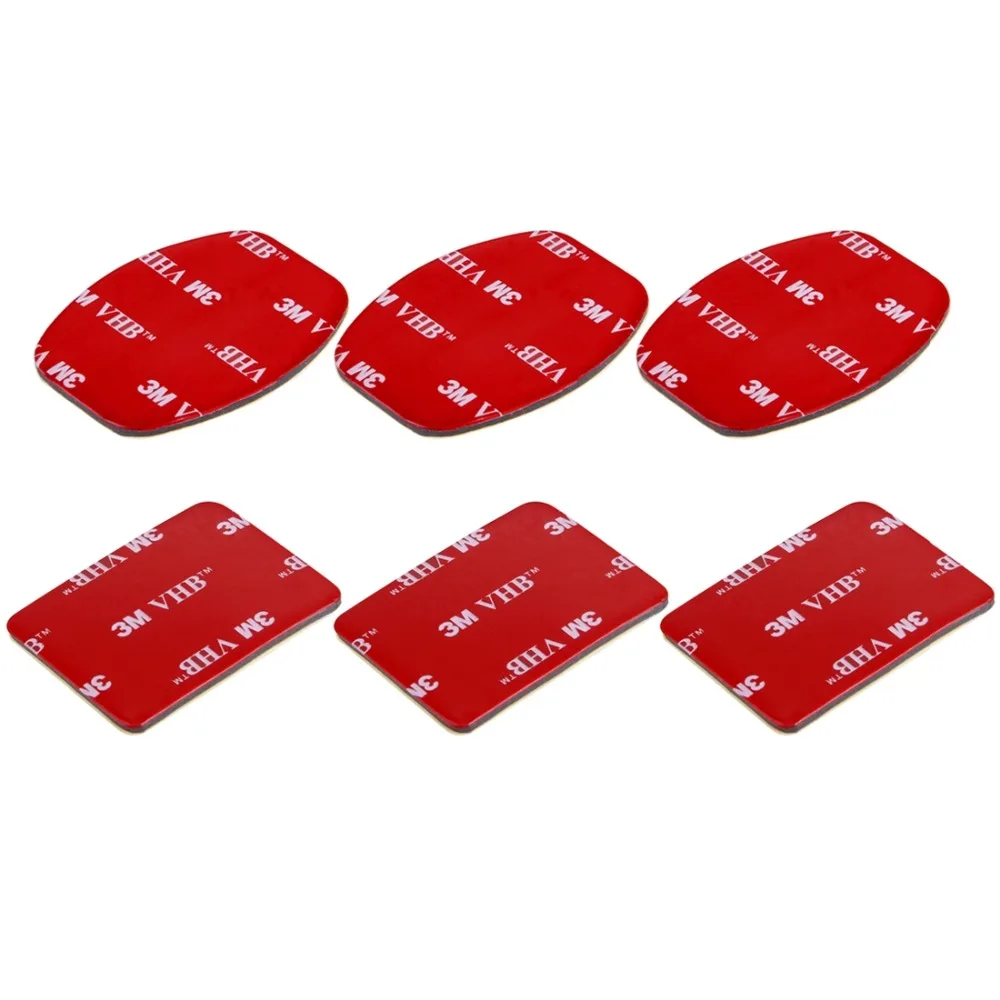 PULUZ 3 плоская 3M VHB клейкая накладка наклейки+ 3 Изогнутые 3M VHB клейкая накладка наклейки для GoPro NEW HERO