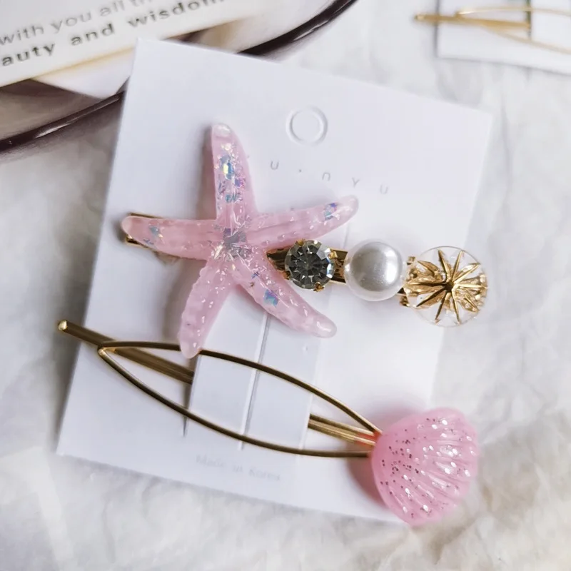 В Корейском стиле для девочек Корейский Modis смолы оболочки заколка волос в