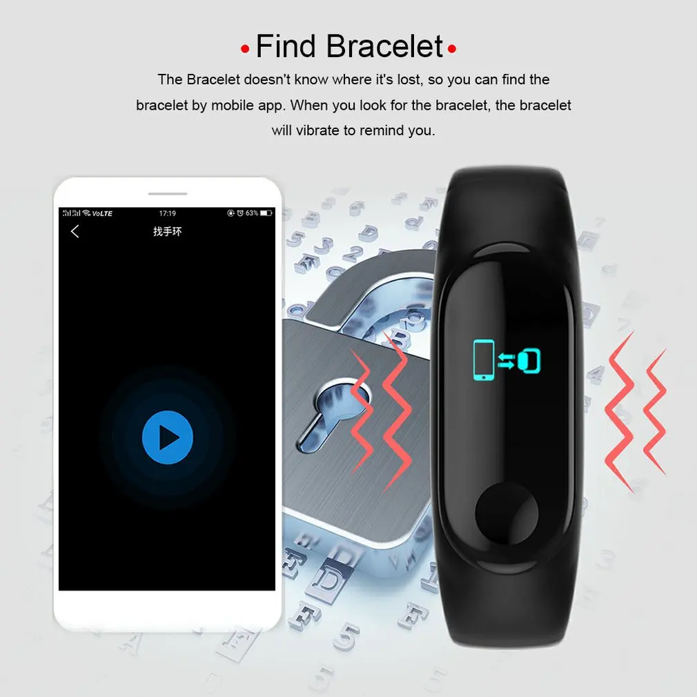 M3 умный Браслет синхронный шагомер контроллер сна Мониторинг вызова напоминание