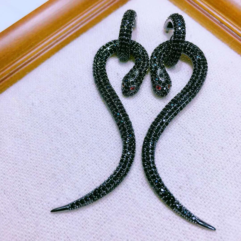 Женские серьги-подвески в форме змеи Be большие длинные серьги-капельки ювелирные