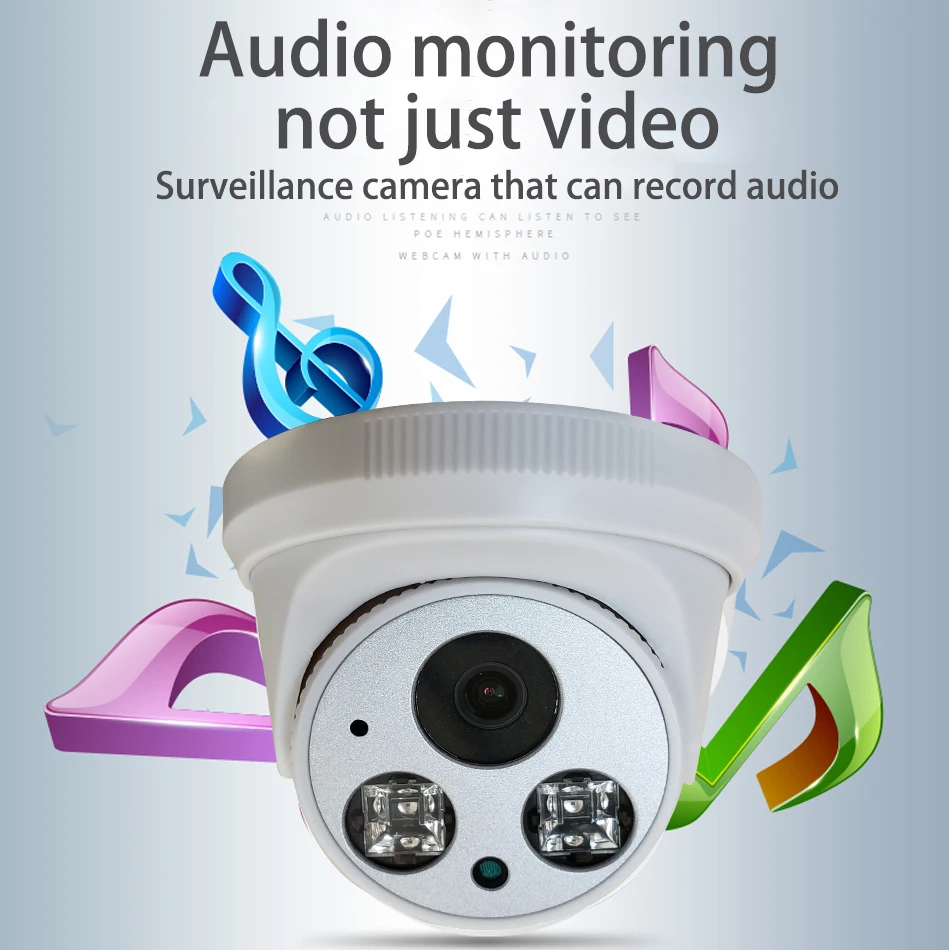 Купольная камера видеонаблюдения H.265 встроенная аудио 1080P 3 Мп 5 МП 2 8 мм 6 ONVIF 48 В poe