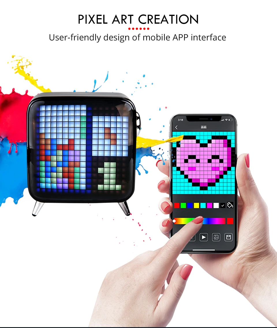 Divoom Pixel Tivoo портативный Tivoo Max открытый беспроводной Bluetooth динамик аудио Pixel Art светодиодный смарт-будильник с приложением
