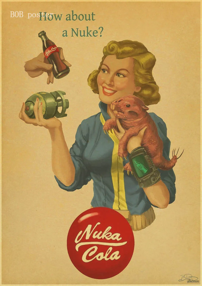 Винтажные плакаты рок Fallout игры аниме Настенные Украшения Дома Ретро плакат Декор для стен в винтажном стиле принты - Цвет: M037