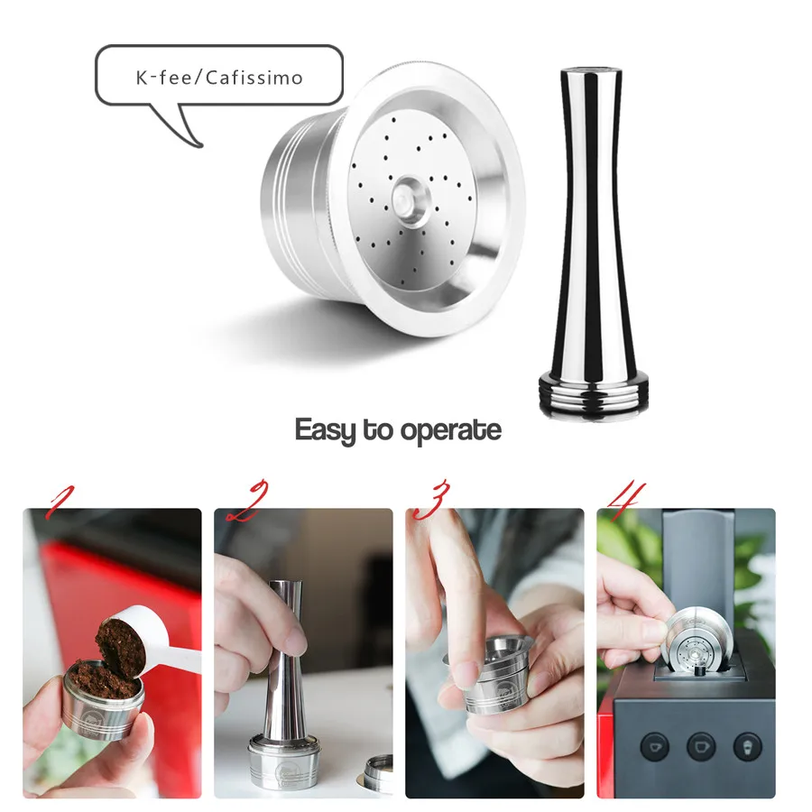 ICafilas из нержавеющей стали ReusableK fee фильтры для кофе тампер кофеиталии Tchibo Cafissimo ALDI
