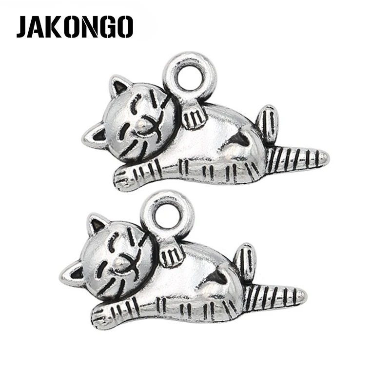 JAKONGO Античная Посеребренная животные милые кошки Подвески для изготовления