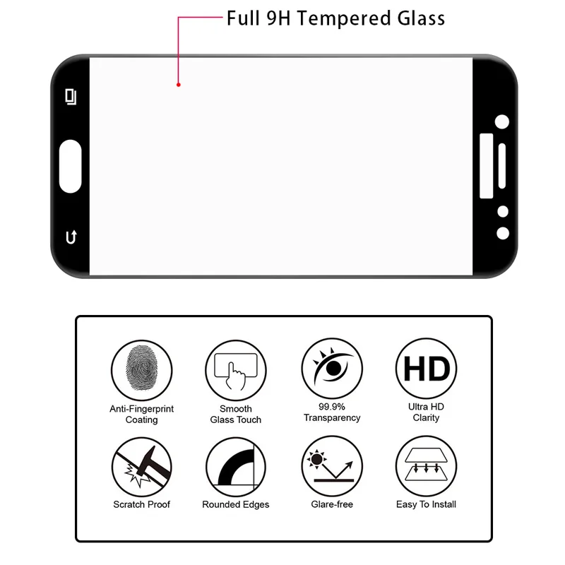 Vrurc Экран протектор для Samsung Galaxy J3 J5 J7 2017 года J330 J530 J530F J730F закаленное Стекло 5D
