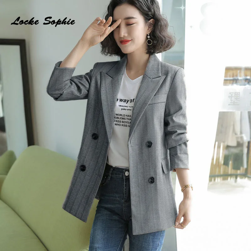 Женские блейзеры больших размеров пальто 2019 зимние хлопковые двубортные костюмы