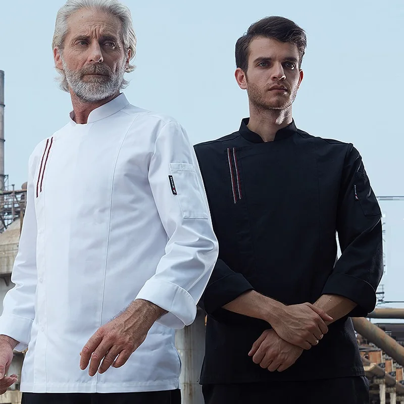 

New!Restaurant&Bakery Bar Kitchen Man Breathable Chef Jacket,Long Sleeve Catering Work Uniform,Food Service Chef Cooker Wear,G2