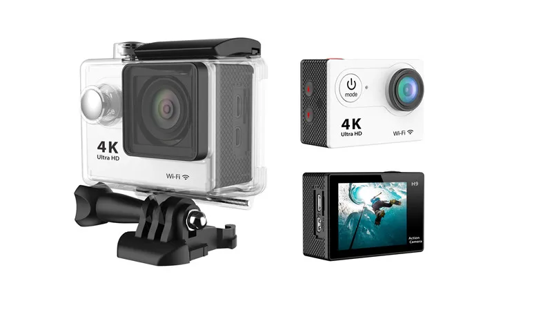 White Экшн-камера Ultra HD 4 K, Wi-Fi, 2,0 дюйма, 170 градусов, 30 м, для подводной съемки, водонепроницаемая, профессиональная камера на шлем, Спортивная камера с дистанционным управлением - Цвет: White