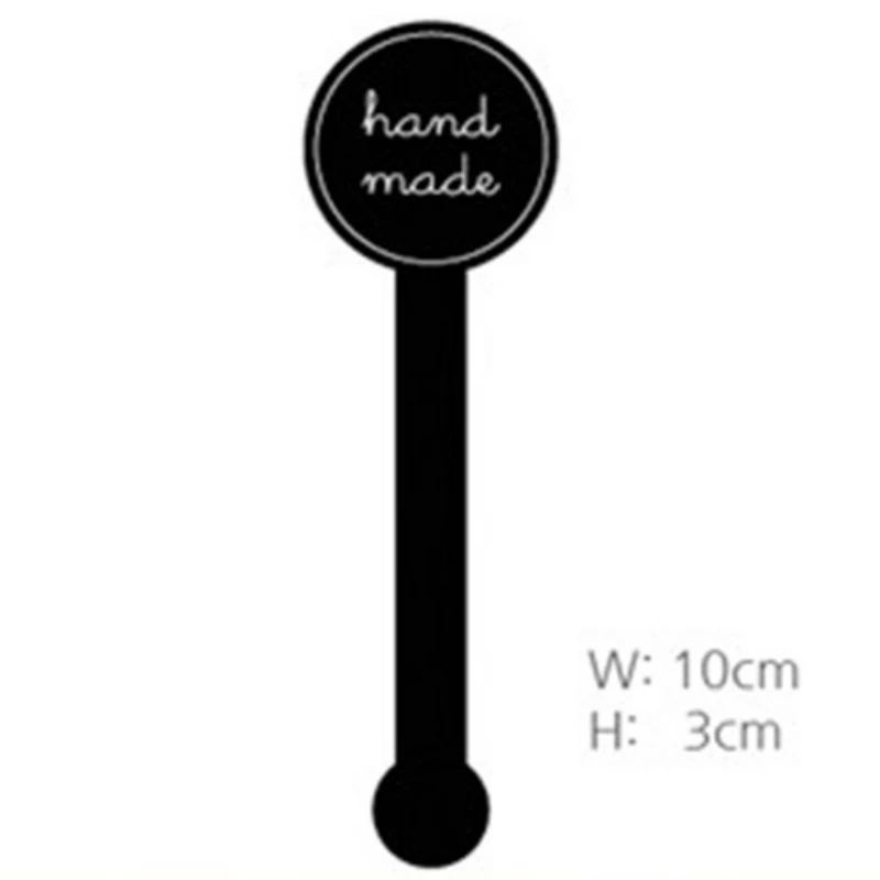 Черные элегантные бумажные этикетки милые длинные бутылки ручной работы для