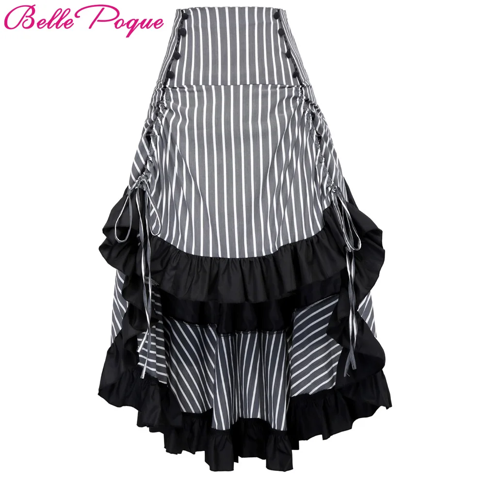Belle Poque регулируемая Асимметричная полосатая передняя короткая задняя