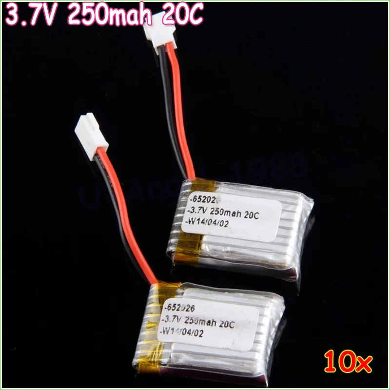 10 шт./лот 3,7 v 250 мА/ч, 25C Li-po Батарея для syma X11C MJX X701 attop YD-928 Udi U830 Квадрокоптер с дистанционным управлением