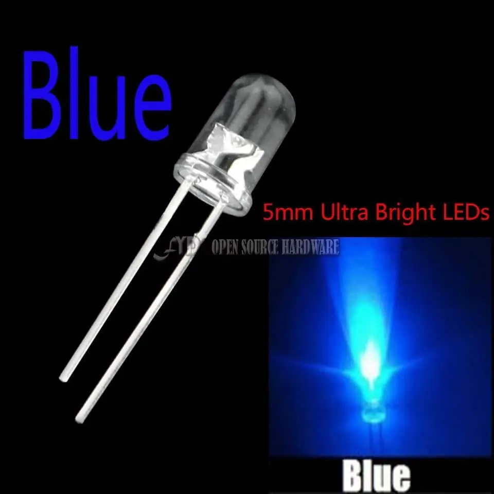 100 шт. новый 5 мм круглый супер яркий синий светильник диод|led light diode|light diode5mm round |