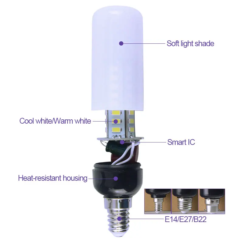 Светодиодная лампа E27 Smart IC Power Bombillas Led E14 B22 СВЕТОДИОДНАЯ Лампа AC 220 В 20 30 46 81 100