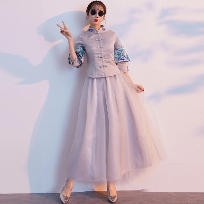 Women Flower Qipao Elegant Vintage Chinese Traditional Mandarin Collar Cheongsam Sexy Wedding Bridesmaid Dress Plus Size | Свадьбы и