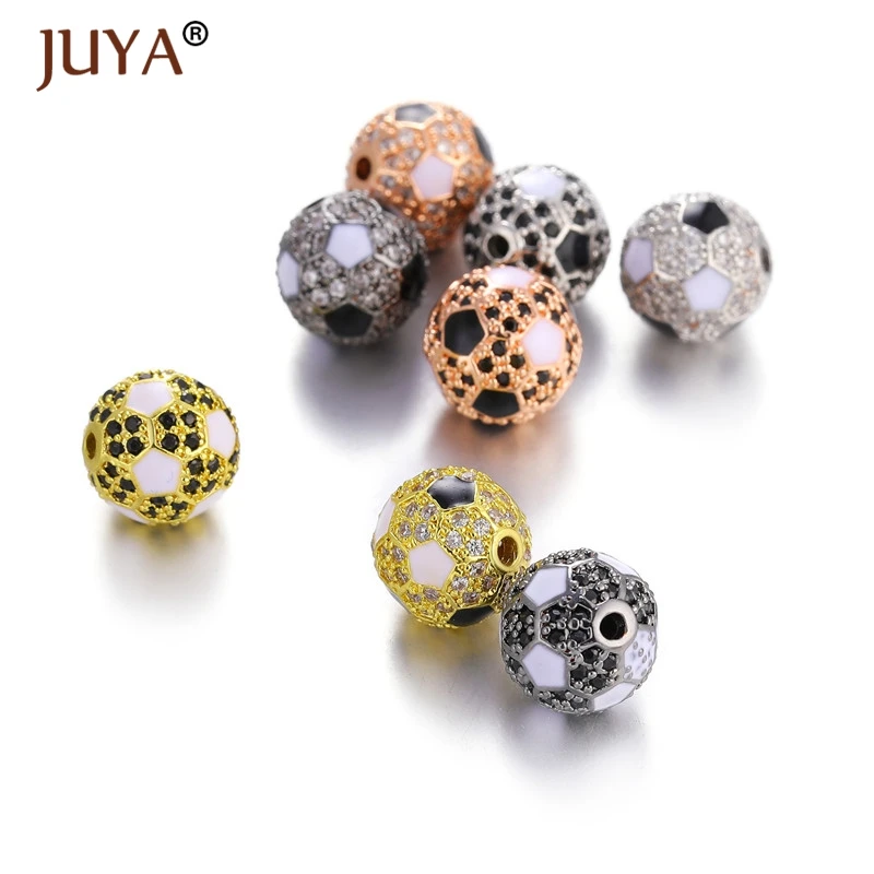 Бусины Juya Gold Black 10 мм из меди с микрозакрепкой циркона | Украшения и аксессуары
