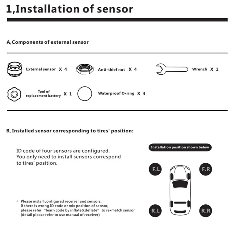 Car TPMS Wireless Tire Pressure Monitor Alarm System+4 External Sensor Tyre Detector Real-time Monitoring Solar/USB Charge Power |