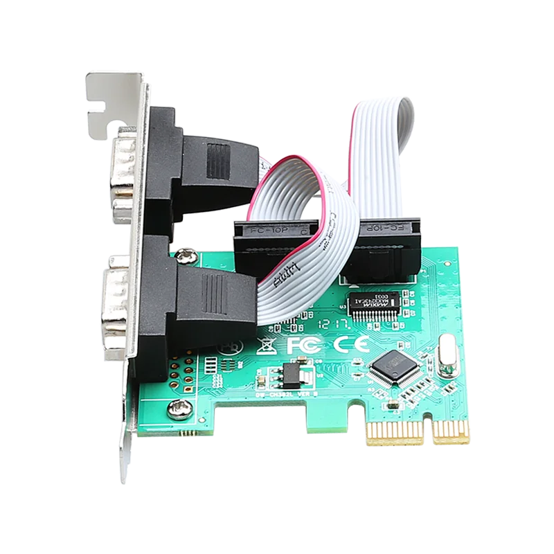 ANDDEAR Pci-e серийная Плата расширения адаптер 2 порта RS232 два com штыковый соединитель