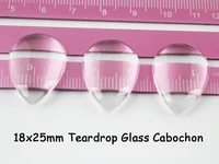 100pcs 18x25mm teardrop transparent clear glass cabochon domed cameo flat back fit pendant diy jewelry making accessories