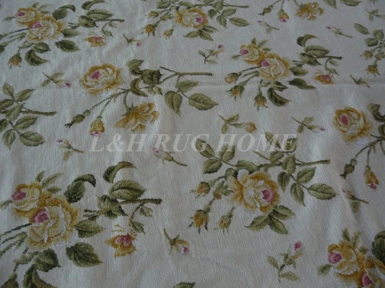 Бесплатная доставка 8x8 дюймов Круглый шерстяной коврик ручной работы с цветочным