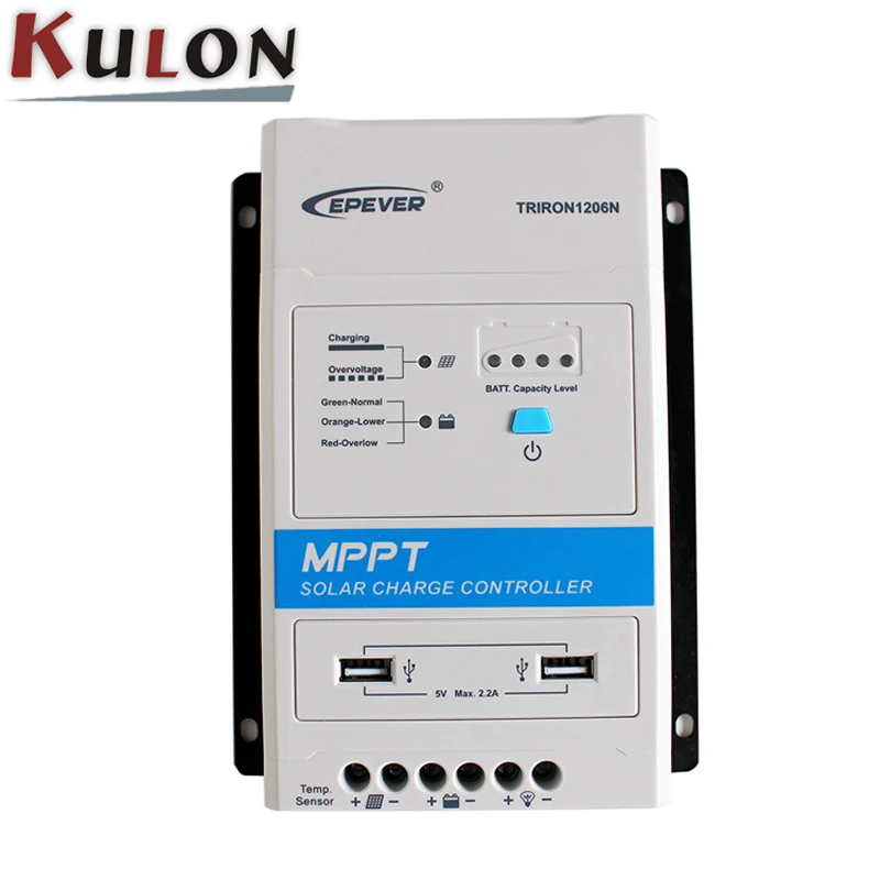 EPever TRIRON1206N (без модулей) 130 Вт/12 в 260 Вт/24 В 10A MPPT Контроллер заряда солнечной батареи