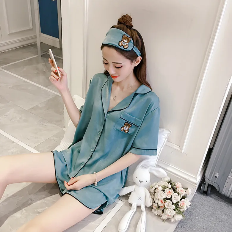 Женская ночная рубашка пижамы простые шорты на бретельках Пижамный костюм из