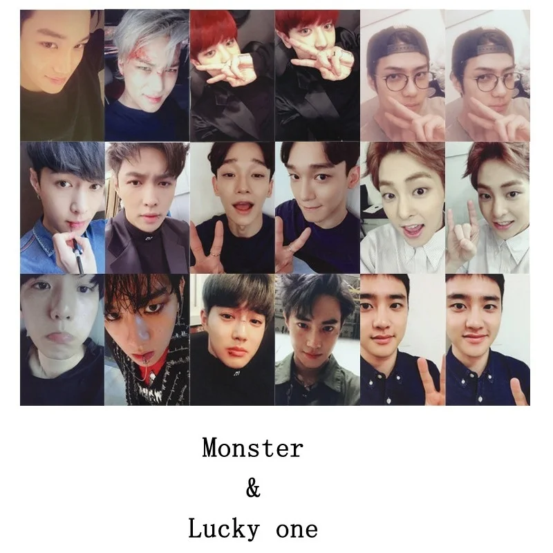 Фотокарта KPOP EXO K M EX'ACT MONSTER LUCKY ONE альбом Чан Ёль баек Хюн с собственной подписью