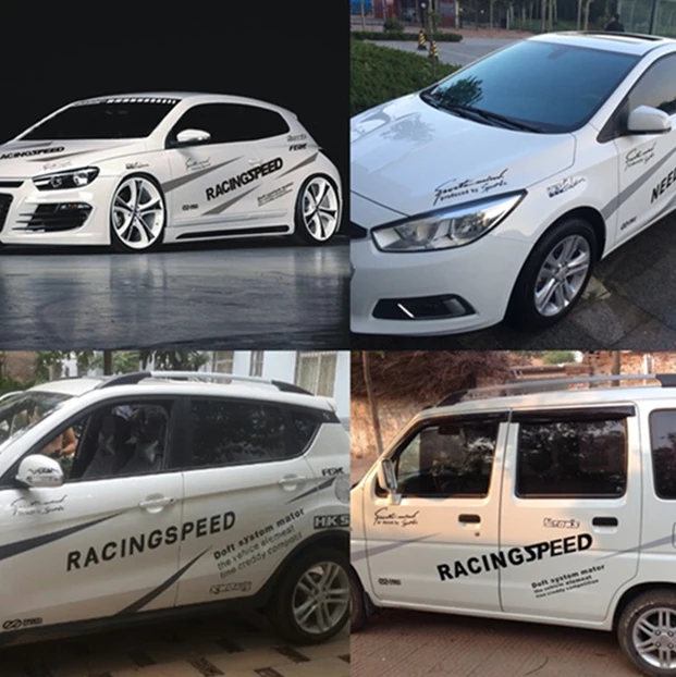 Автомобиль Стайлинг серо черный цвет виниловая наклейка двойной гонки полосы