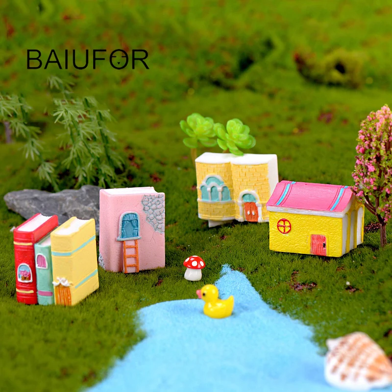 BAIUFOR искусственная смола мультяшный книжный дом Волшебная сказочная кабина