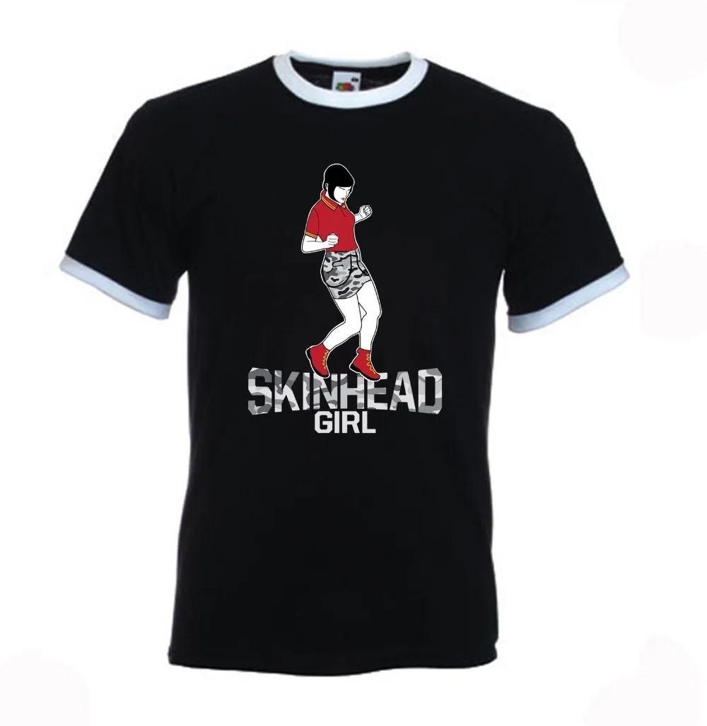 

2019 new fashion summer New Design Cotton Male Tee Shirt Designing Skinhead Girl Dancer Contrast Ringer Style T-Shirt Tee